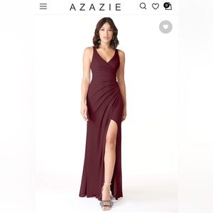 Azazie Leandra Cabernet colored bridesmaid dress